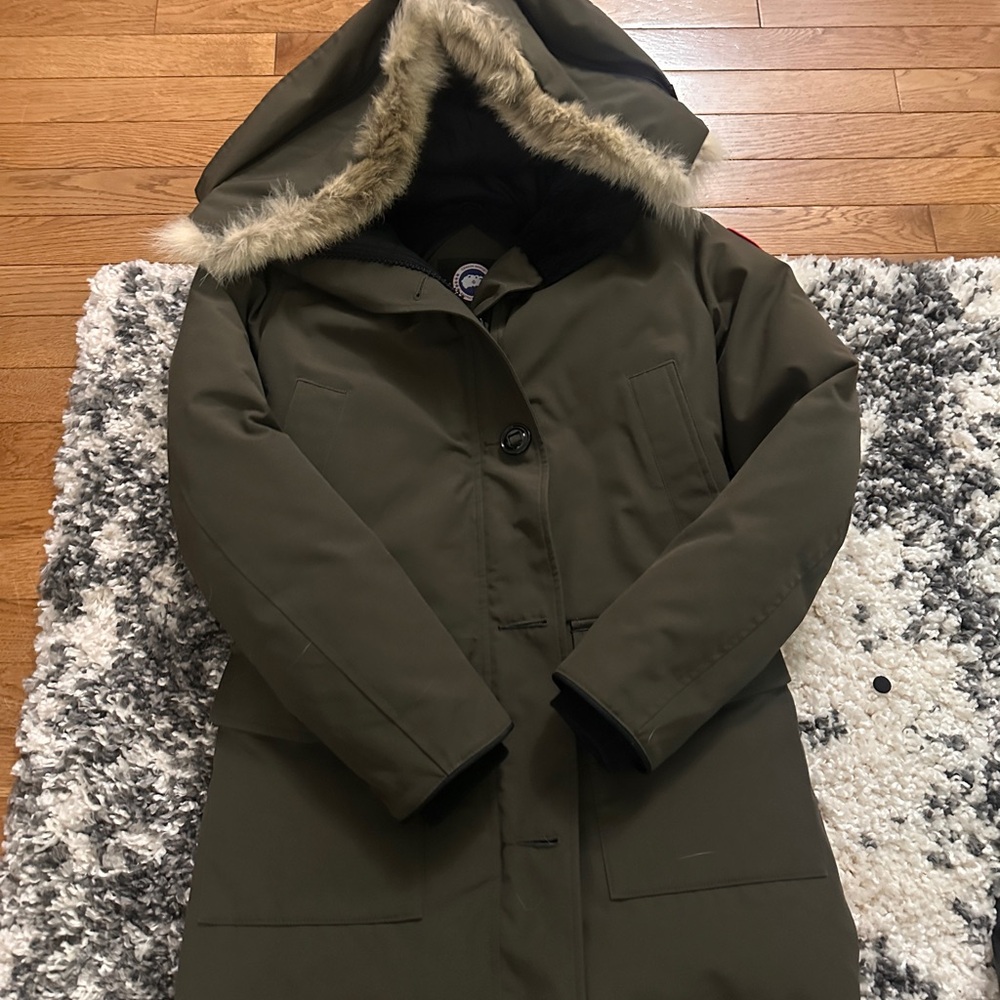 CANADA GOOSE BRONTE PARKA Down Jacket Military Green Khaki Polyester - Picture 4 of 14
